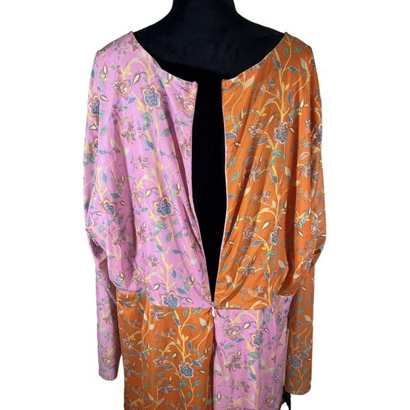 Rachel Antonoff Olivia Mesh Midi Dress Long Sleeve V-Neck Twist Front Size 26 - Picture 11 of 13